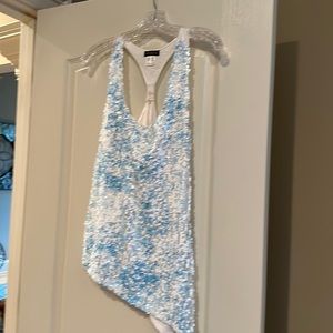 Venus white and blue sequins top